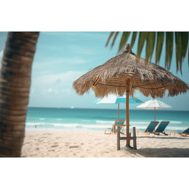 Umbrella on Beach Canvas